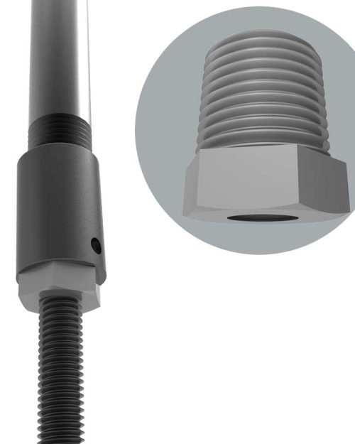 PIPE-514-513-PR 1/2 inch Threaded Pipe to 1/2 Rod Reducer