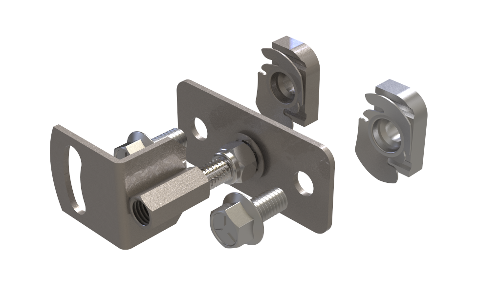 StrutWall center LED mount with retainer nuts and bolt